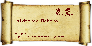 Maldacker Rebeka névjegykártya